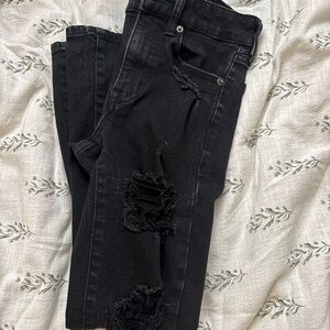 Aeropostale Black Distressed Skinny Jeans